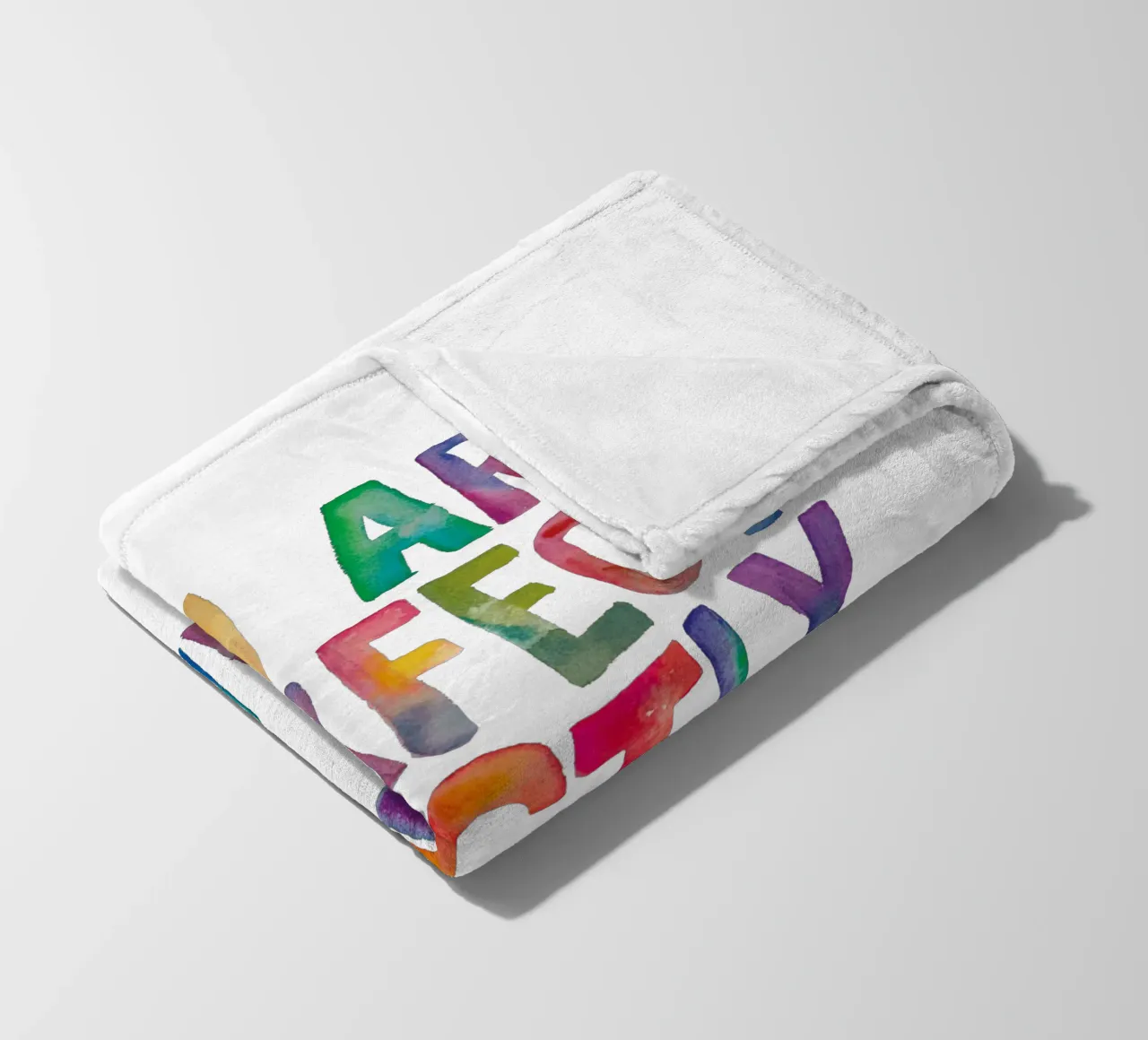 You Are Perfect Exactly As You Are Rainbow Typography fleece blanket by THE MOTIVATED TYPE