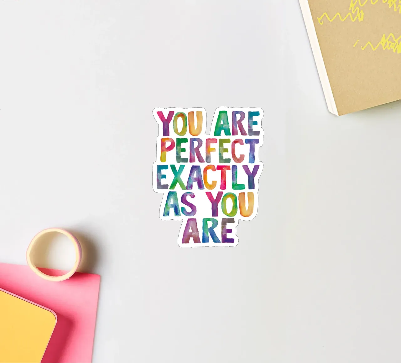 You Are Perfect Exactly As You Are Rainbow Typography sticker by THE MOTIVATED TYPE