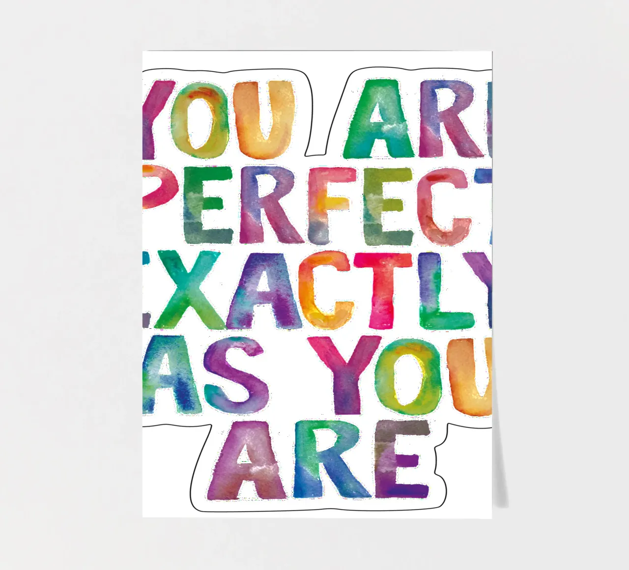 You Are Perfect Exactly As You Are Rainbow Typography sticker sheet by THE MOTIVATED TYPE