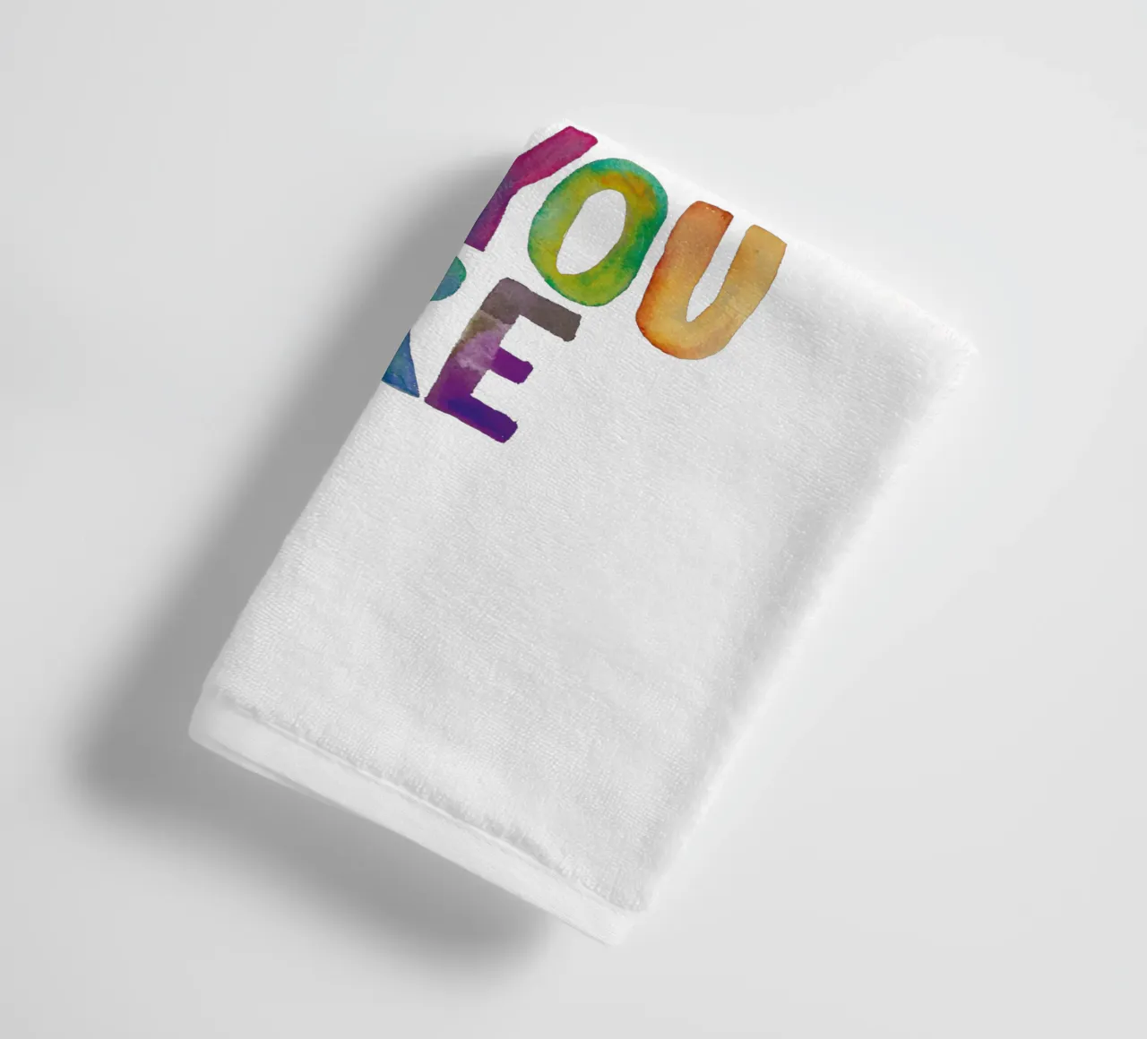 You Are Perfect Exactly As You Are Rainbow Typography towel by THE MOTIVATED TYPE