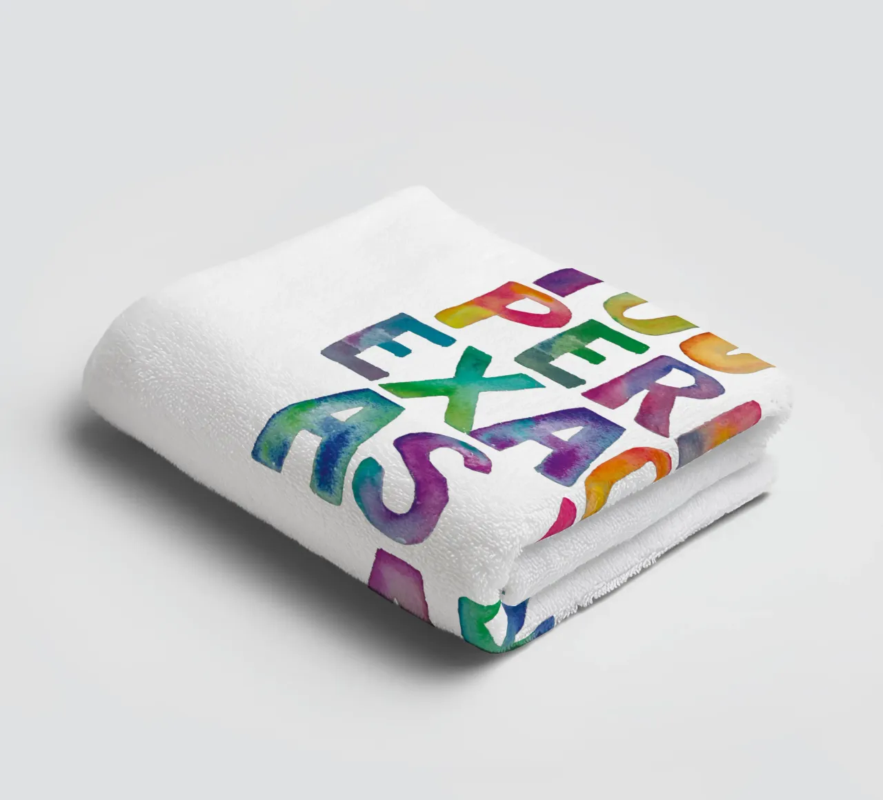 You Are Perfect Exactly As You Are Rainbow Typography towel by THE MOTIVATED TYPE