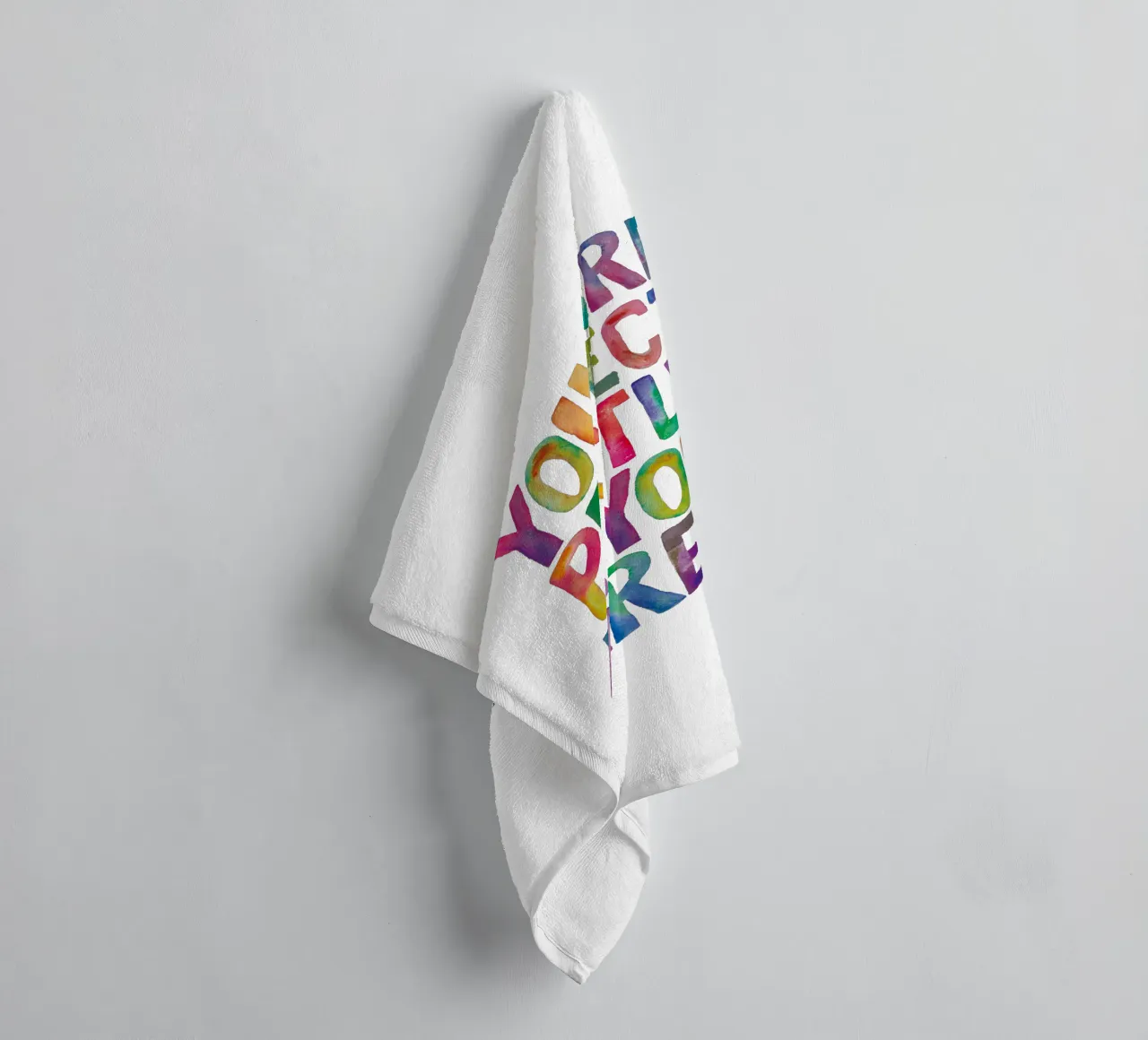 You Are Perfect Exactly As You Are Rainbow Typography towel by THE MOTIVATED TYPE