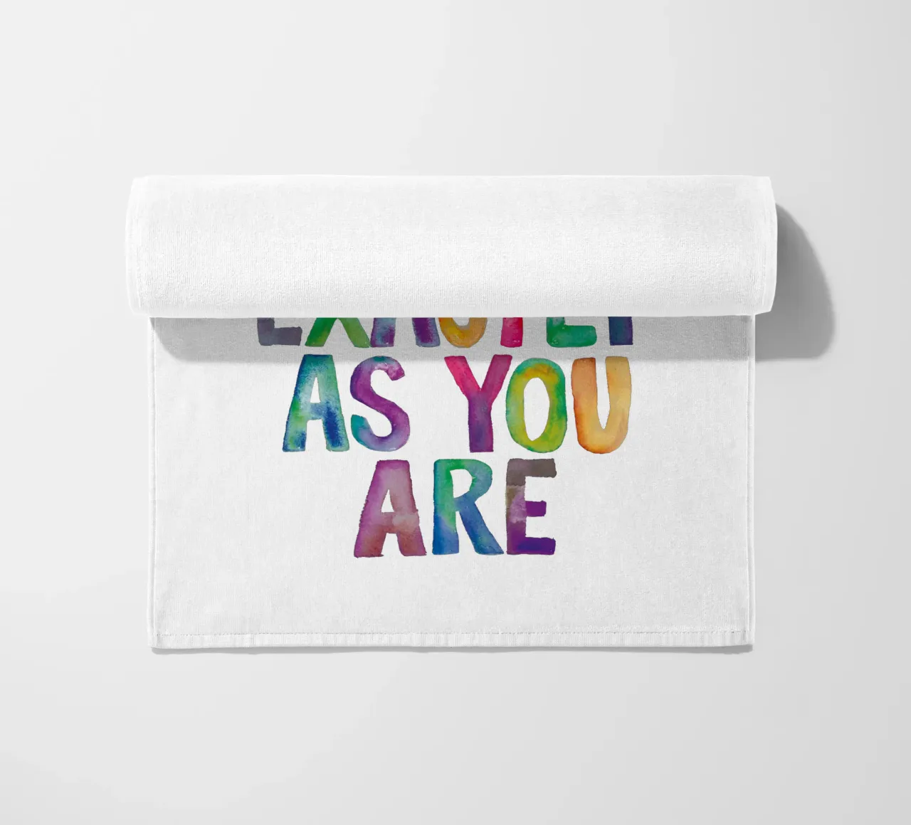 You Are Perfect Exactly As You Are Rainbow Typography beach towel by THE MOTIVATED TYPE