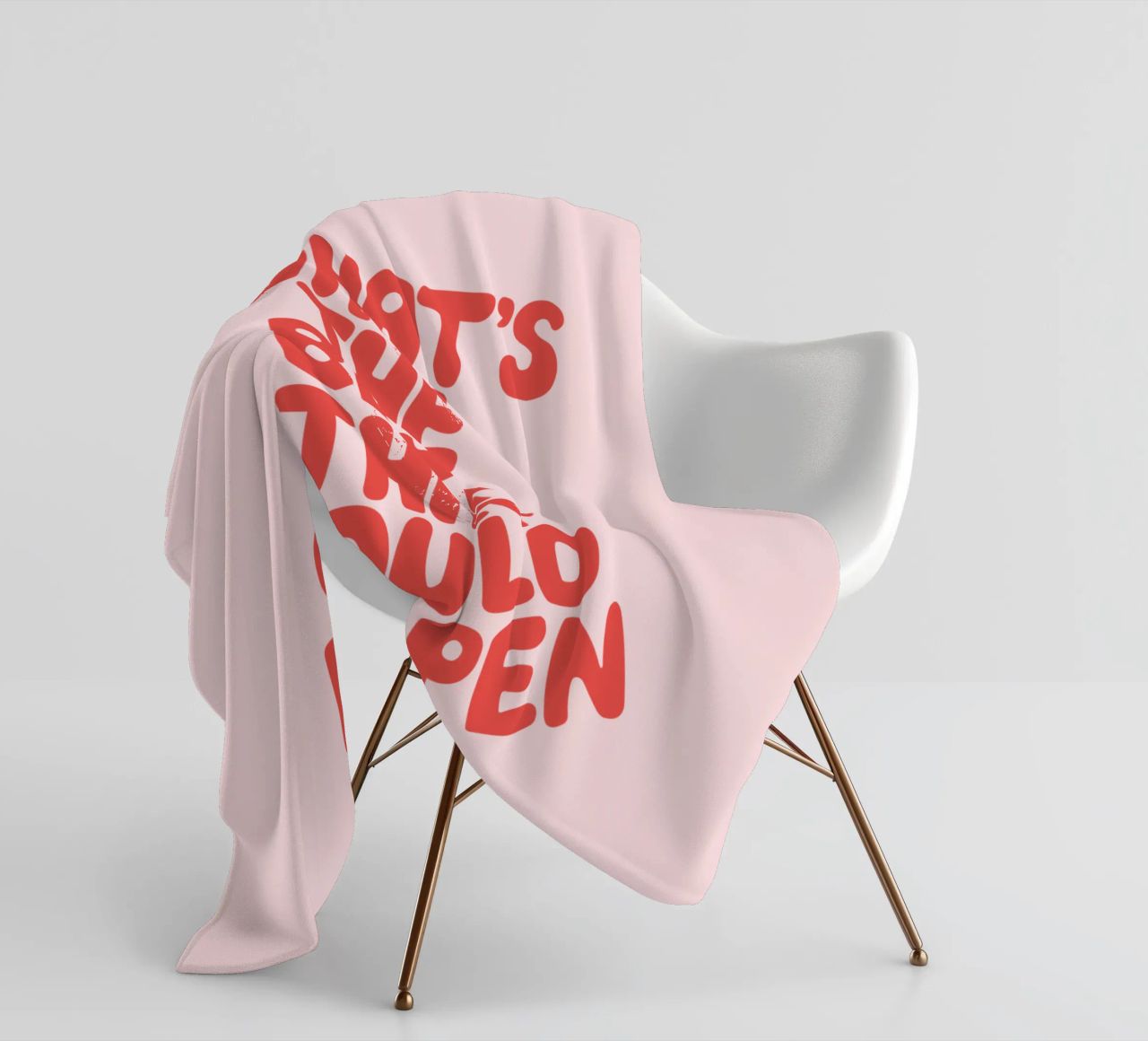 Tipografia "What's The Best That Could Happen" in rosso e inchiostro coperta in pile da THE MOTIVATED TYPE