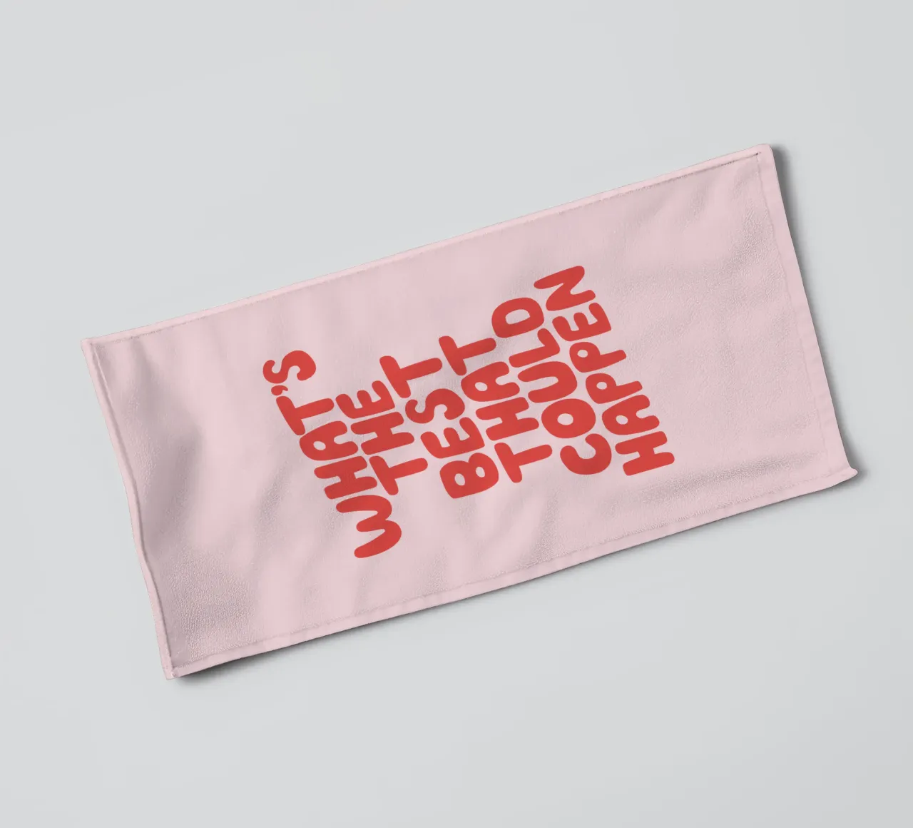 What's The Best That Could Happen Typography in Red and PInk towel by THE MOTIVATED TYPE