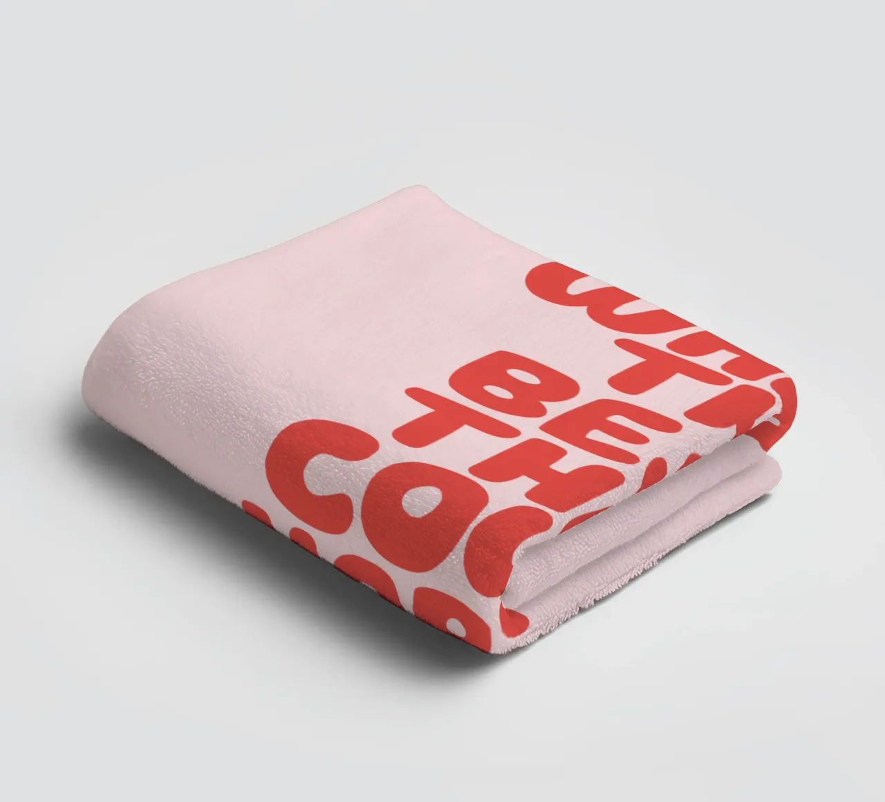 What's The Best That Could Happen Typography in Red and PInk towel by THE MOTIVATED TYPE