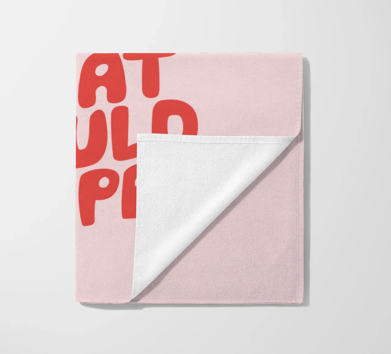 What's The Best That Could Happen Typography in Red and PInk beach towel by THE MOTIVATED TYPE