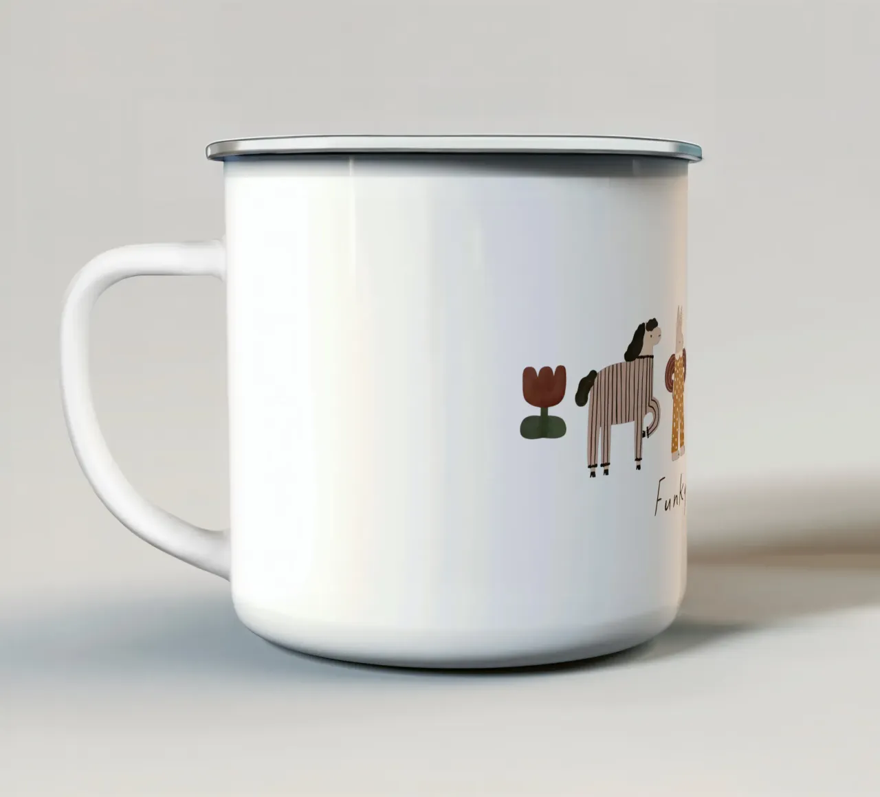 Funky Animals No 1 tazza in smalto da treechild