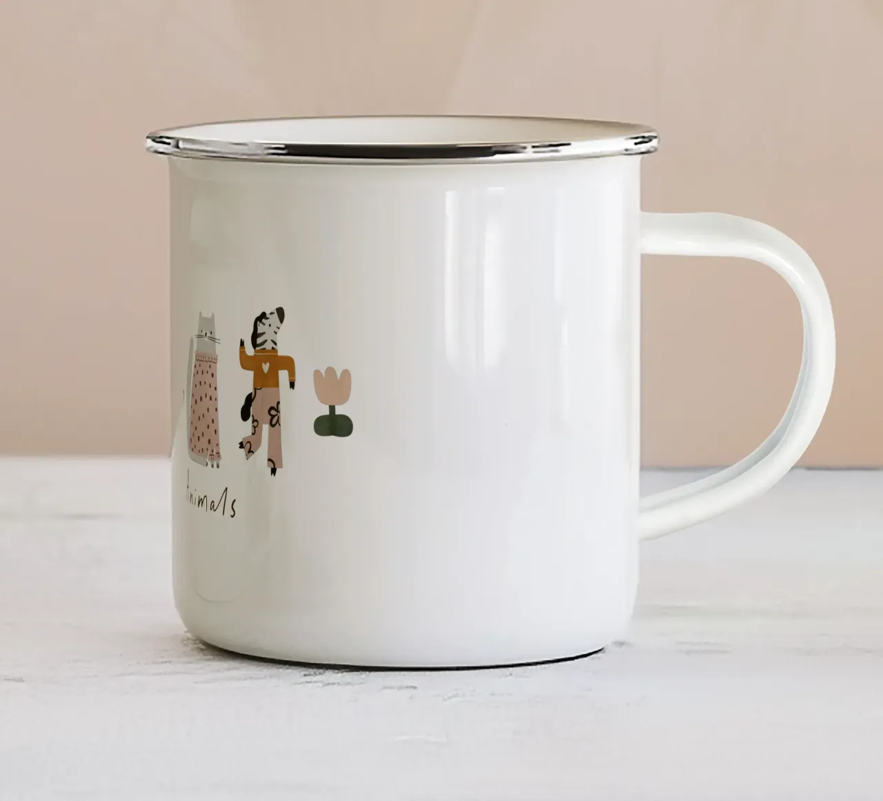 Funky Animals No 2 tazza in smalto da treechild