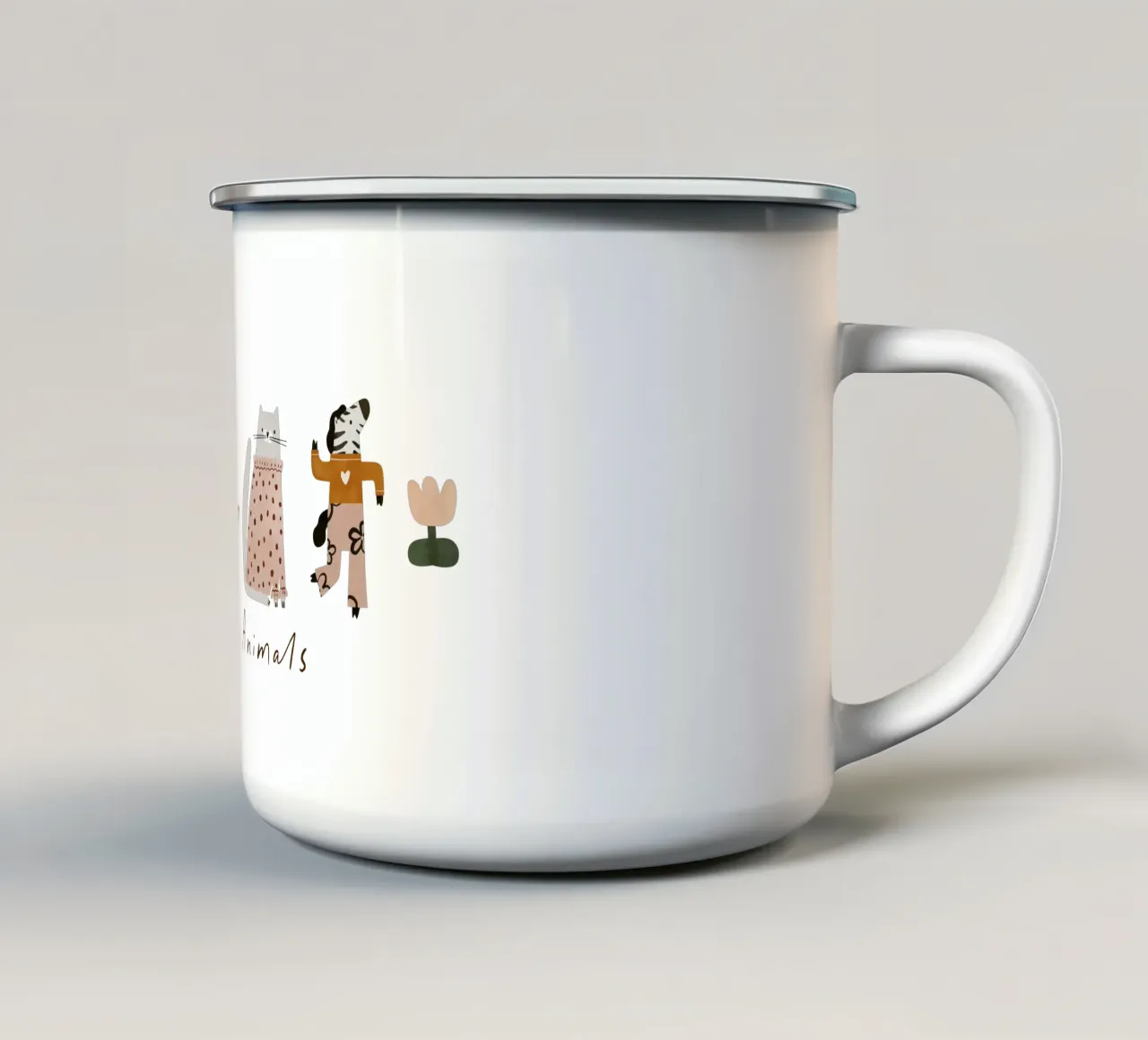 Funky Animals No 2 tazza in smalto da treechild
