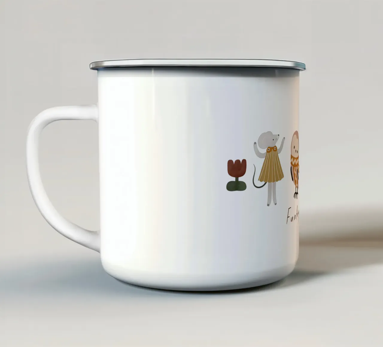 Funky Animals No 2 tazza in smalto da treechild