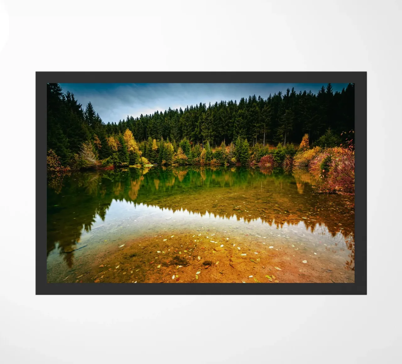 Riflesso della foresta nel "laghetto" di Oberwiesenthal zerbino da Marcus Beckert | Fotografie