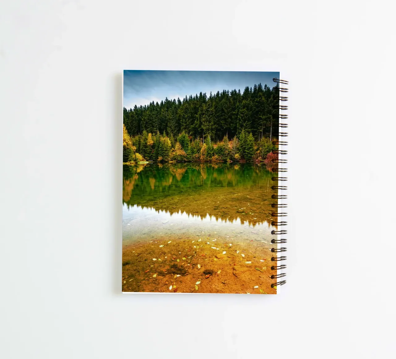 Reflection of the forest in the "small lake" Oberwiesenthal spiral notebook by Marcus Beckert | Fotografie