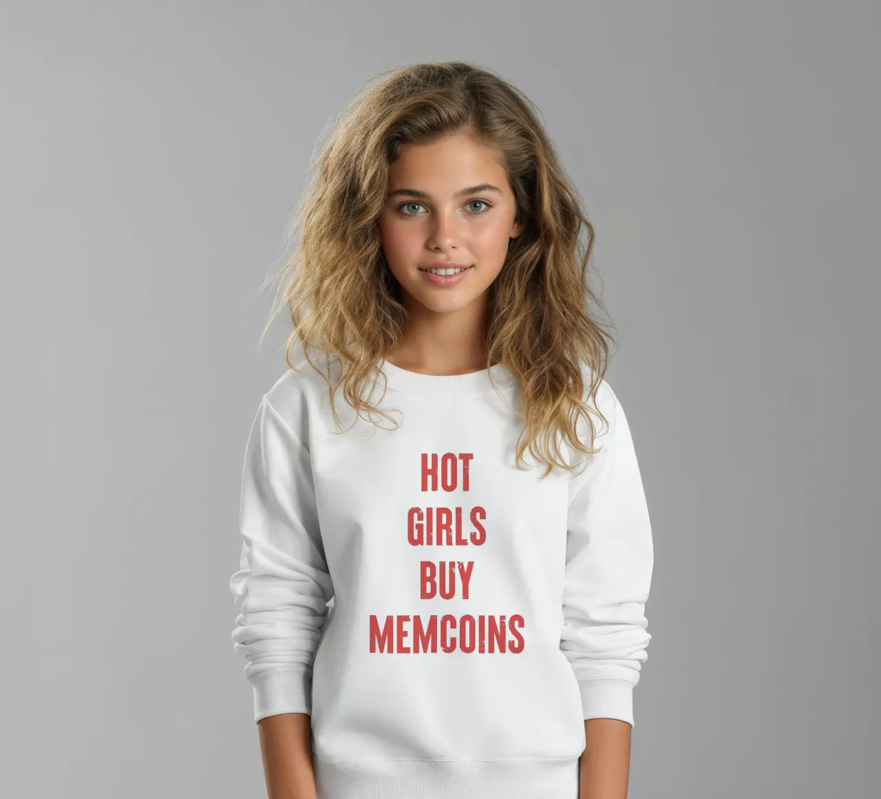 Hot Girls Buy Memcoins kids sweatshirt by Vintagrafica