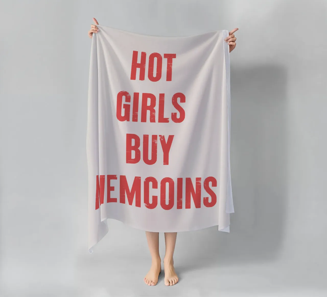 Hot Girls Buy Memcoins beach towel by Vintagrafica