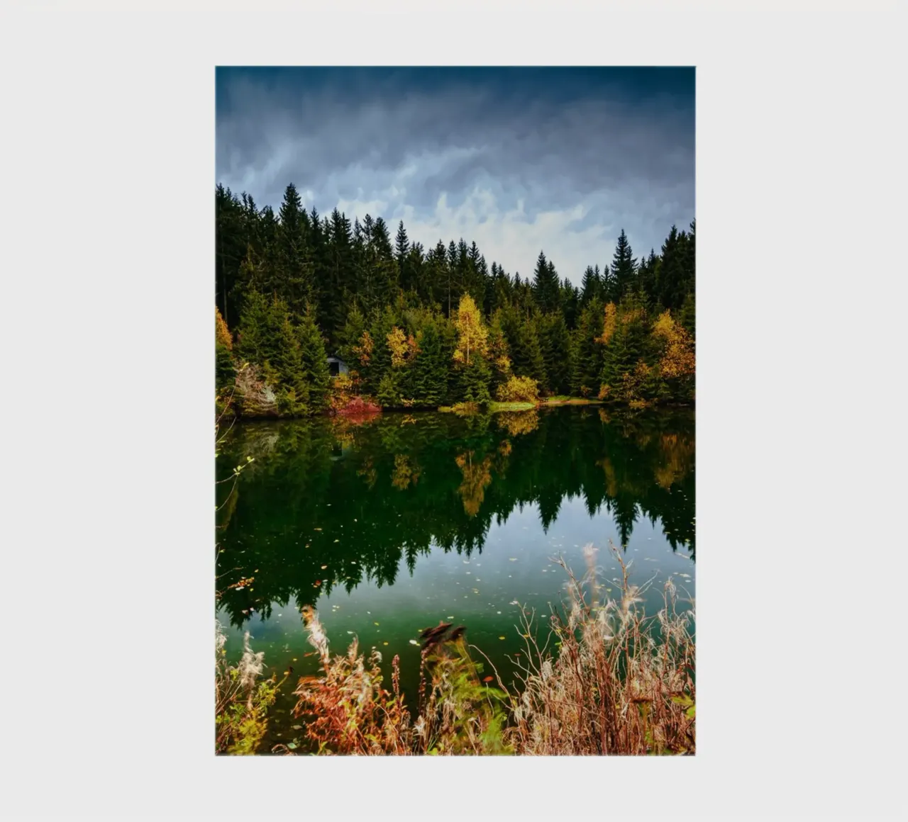 Reflection of the trees in the "Kleiner See" lake in Oberwiesenthal notebook by Marcus Beckert | Fotografie