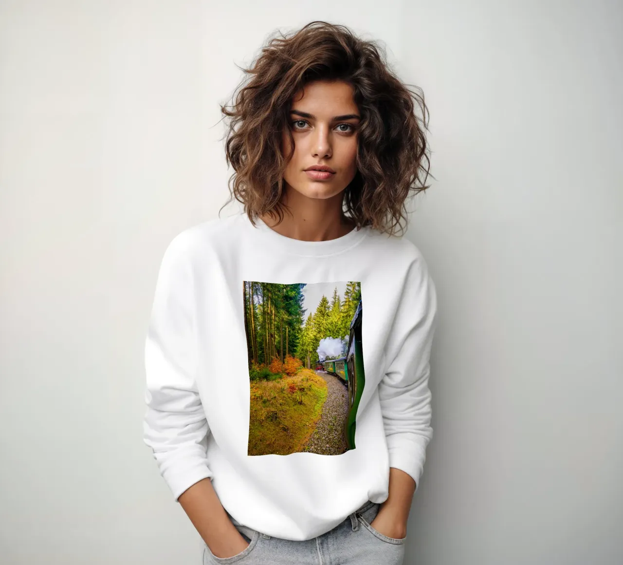 The Fichtelberg railway runs through the Ore Mountains sweatshirt by Marcus Beckert | Fotografie
