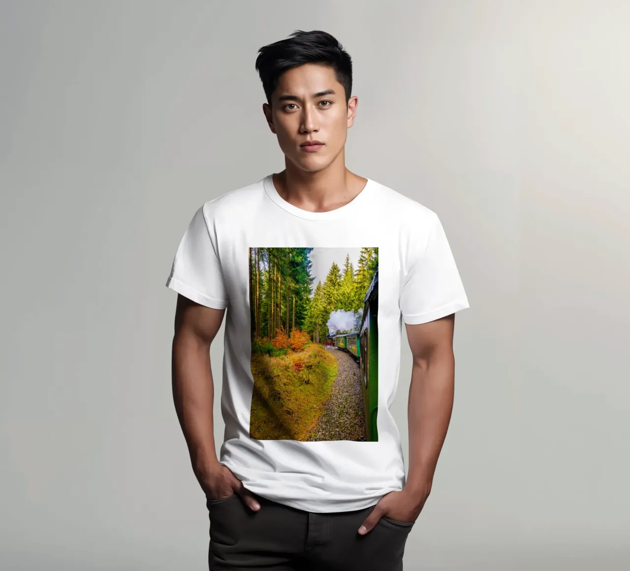 The Fichtelberg railway runs through the Ore Mountains t-shirt by Marcus Beckert | Fotografie