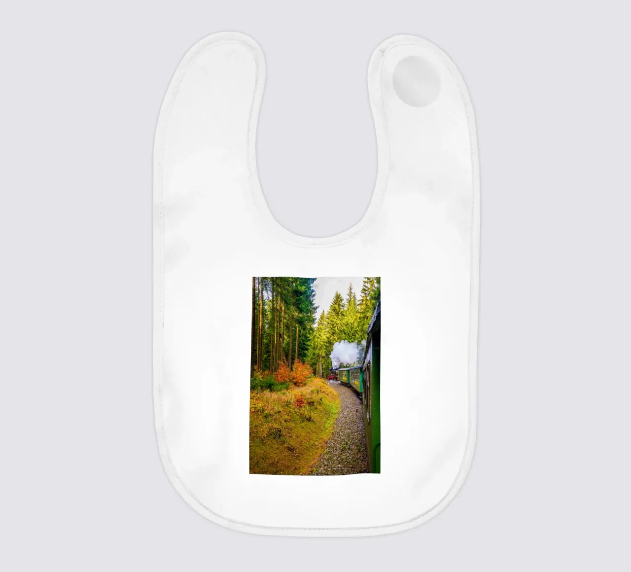 The Fichtelberg railway runs through the Ore Mountains baby bib by Marcus Beckert | Fotografie