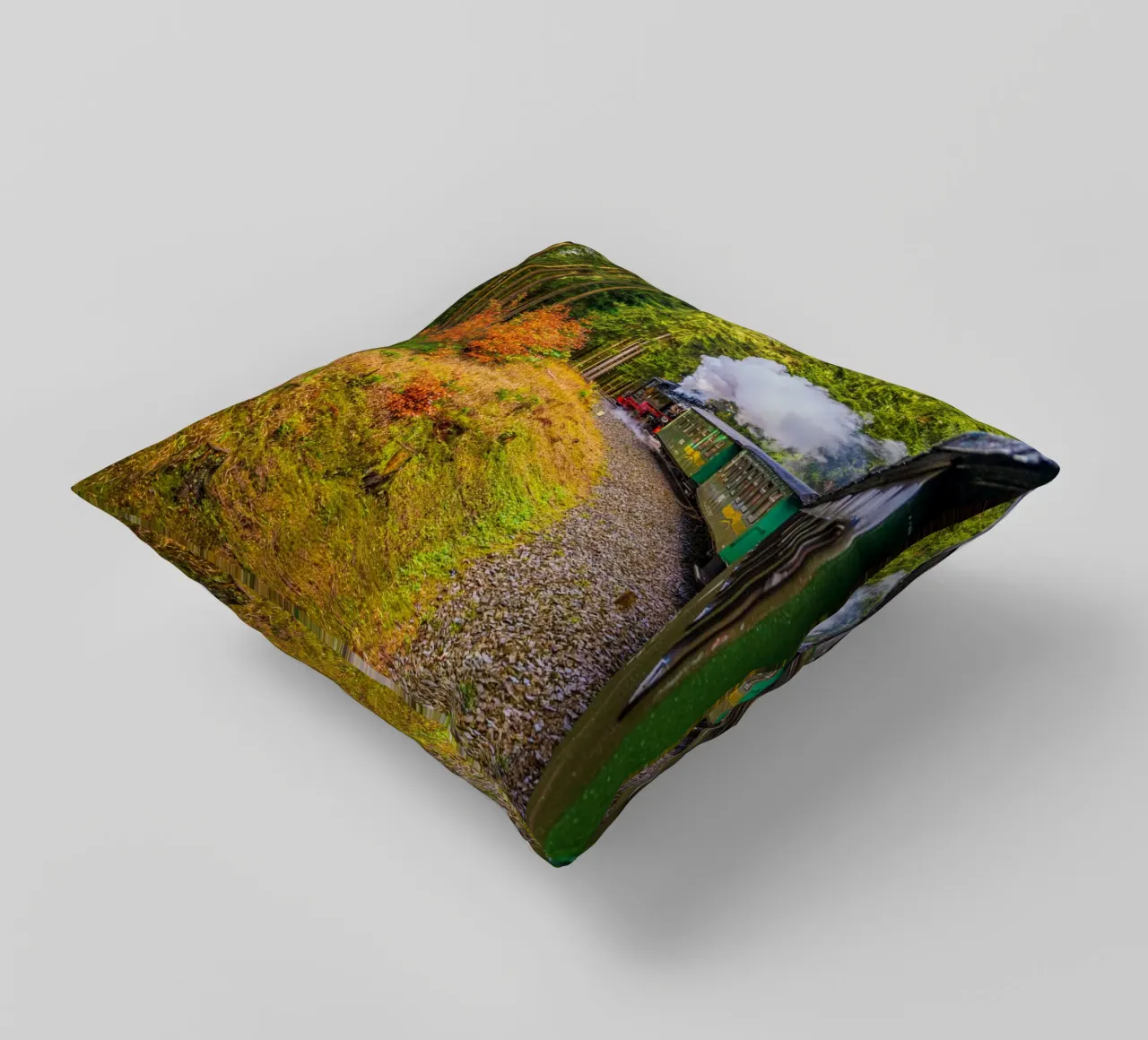 The Fichtelberg railway runs through the Ore Mountains decorative cushion by Marcus Beckert | Fotografie