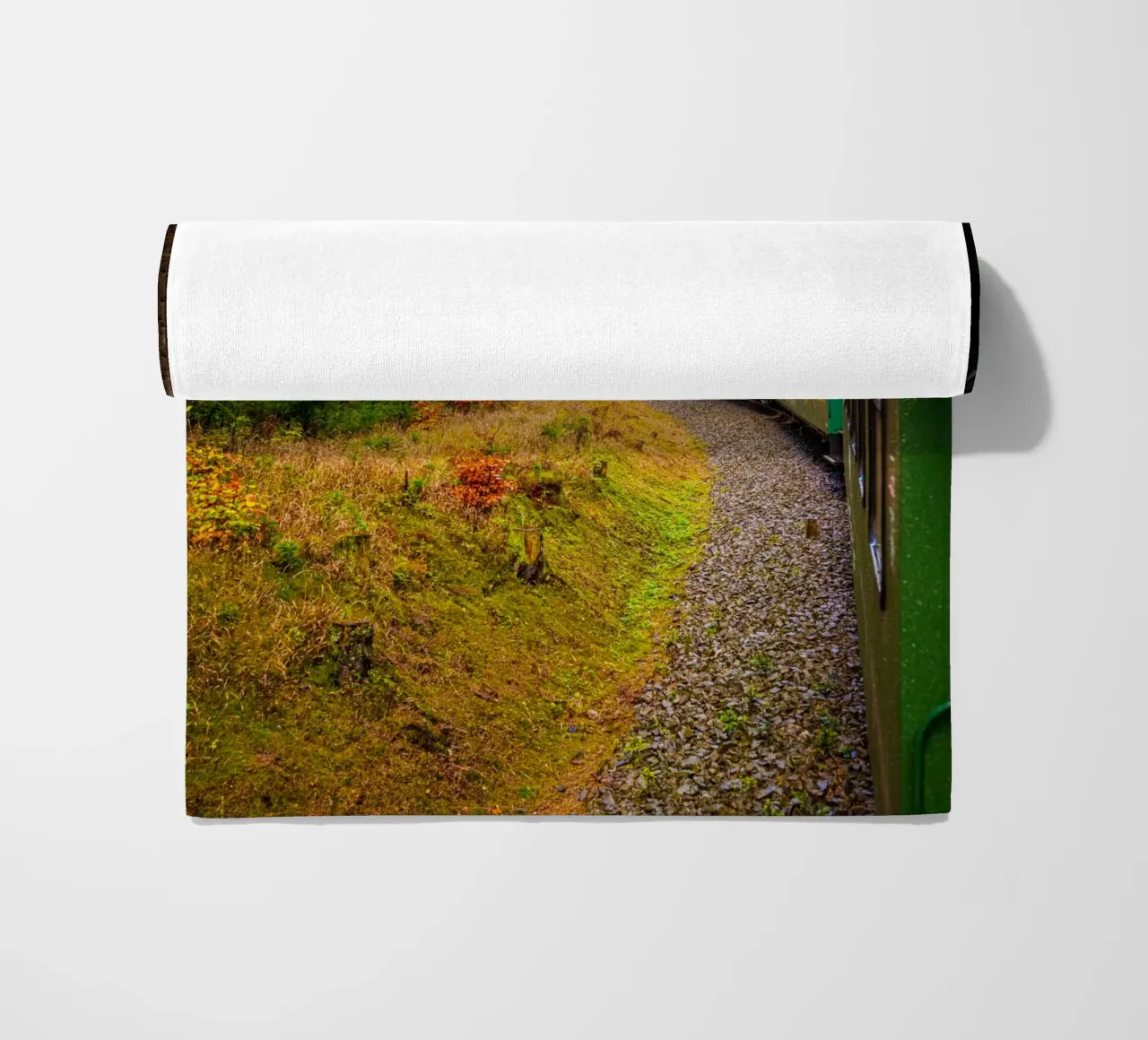 The Fichtelberg railway runs through the Ore Mountains beach towel by Marcus Beckert | Fotografie