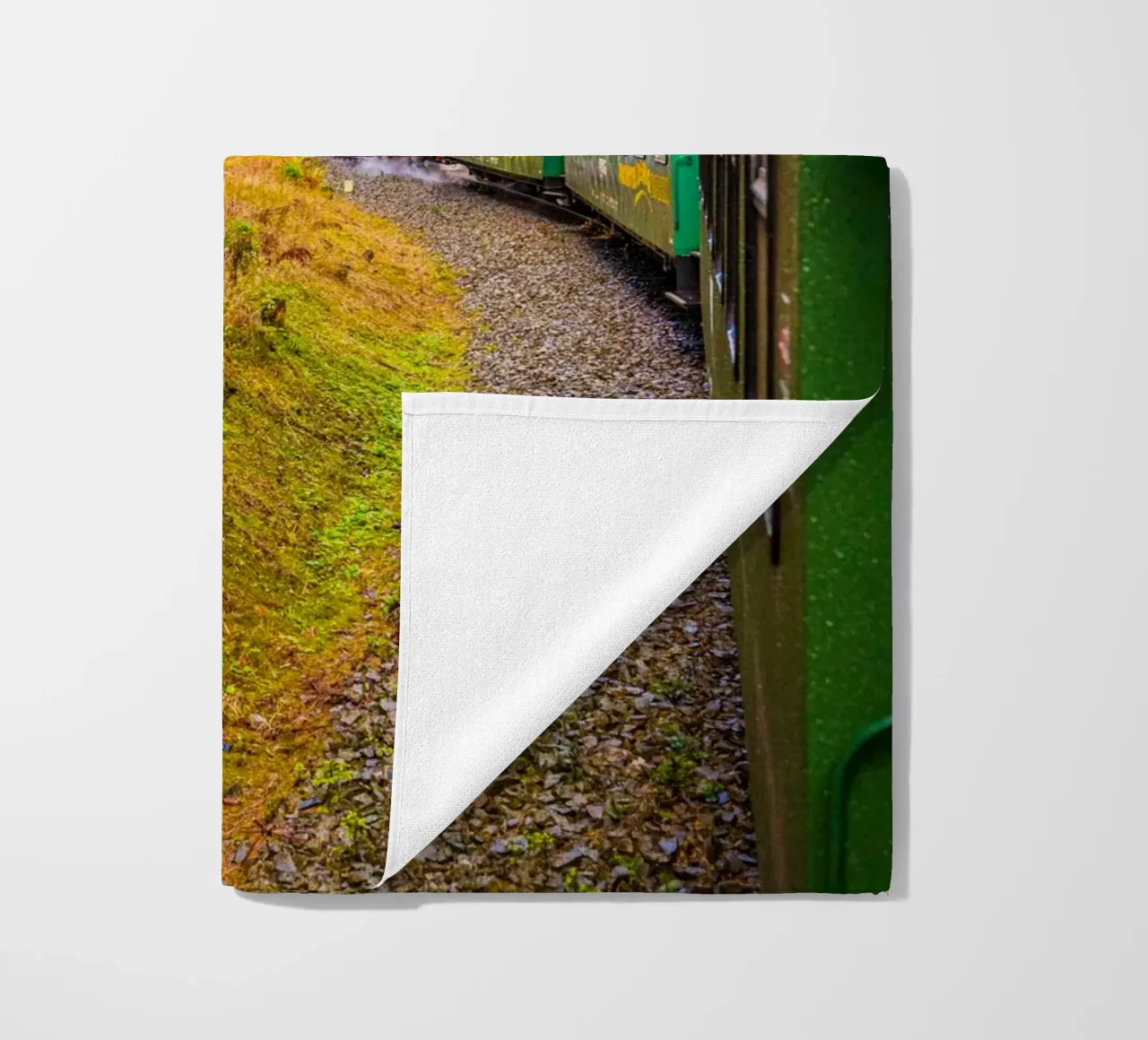 The Fichtelberg railway runs through the Ore Mountains beach towel by Marcus Beckert | Fotografie