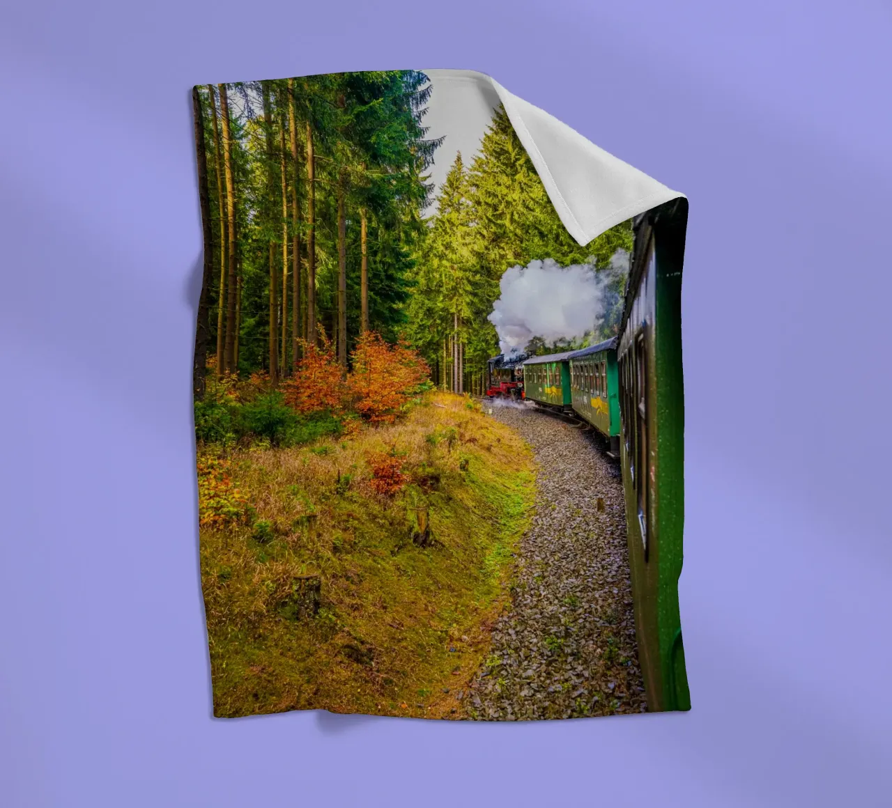 The Fichtelberg railway runs through the Ore Mountains fleece blanket by Marcus Beckert | Fotografie