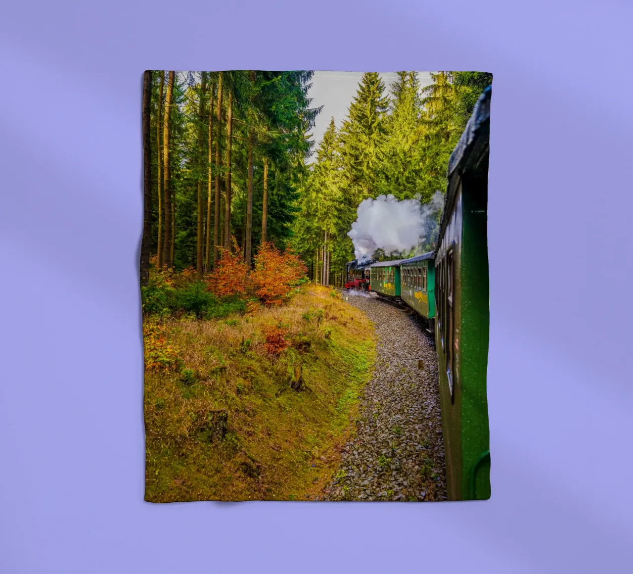 The Fichtelberg railway runs through the Ore Mountains fleece blanket by Marcus Beckert | Fotografie