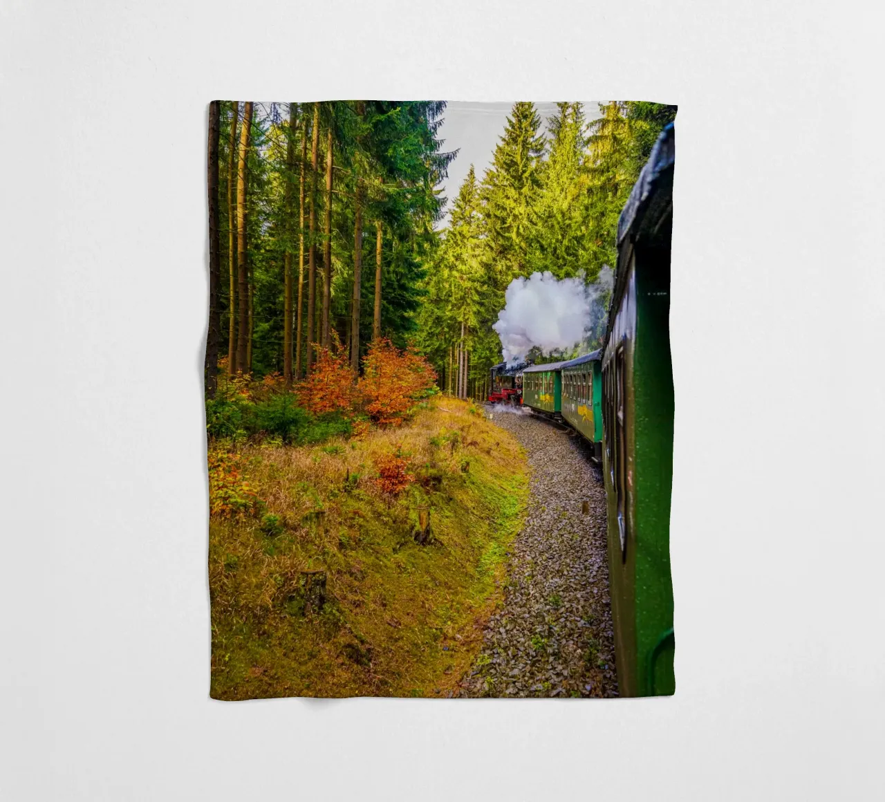 The Fichtelberg railway runs through the Ore Mountains fleece blanket by Marcus Beckert | Fotografie