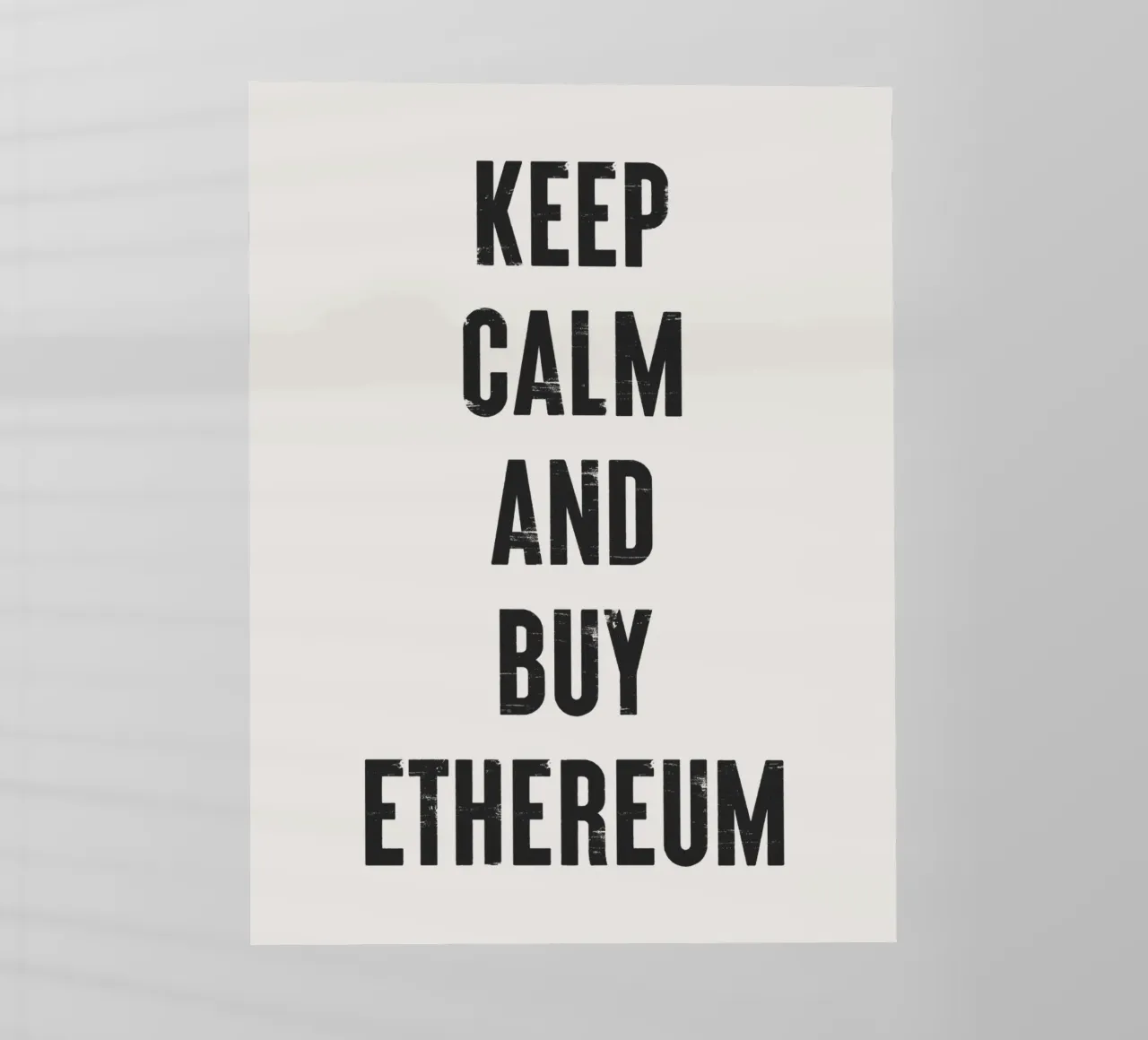 Mantenere la calma e acquistare Ethereum pellicola backlit da Vintagrafica