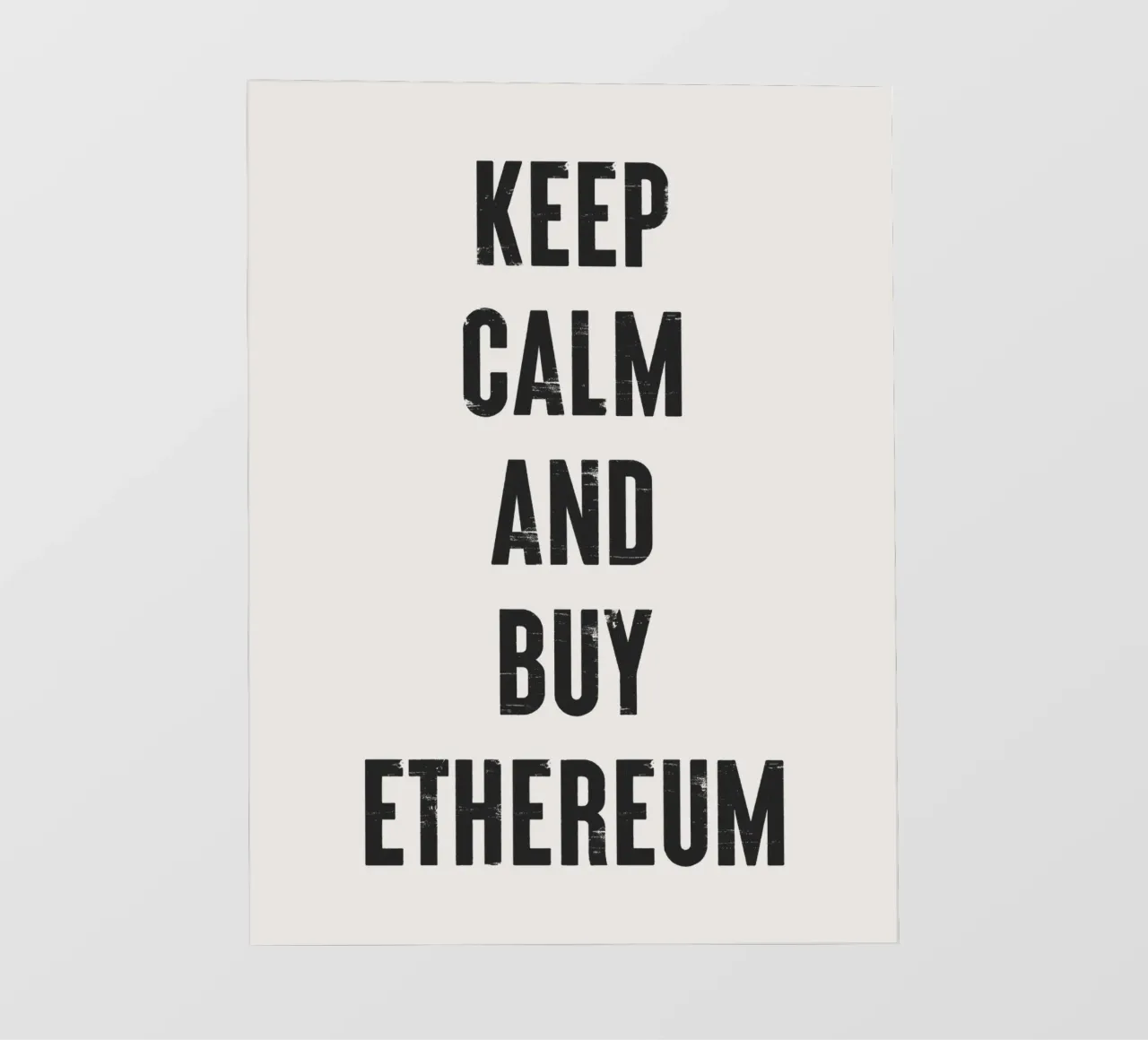 Mantenere la calma e acquistare Ethereum telo in pvc da Vintagrafica