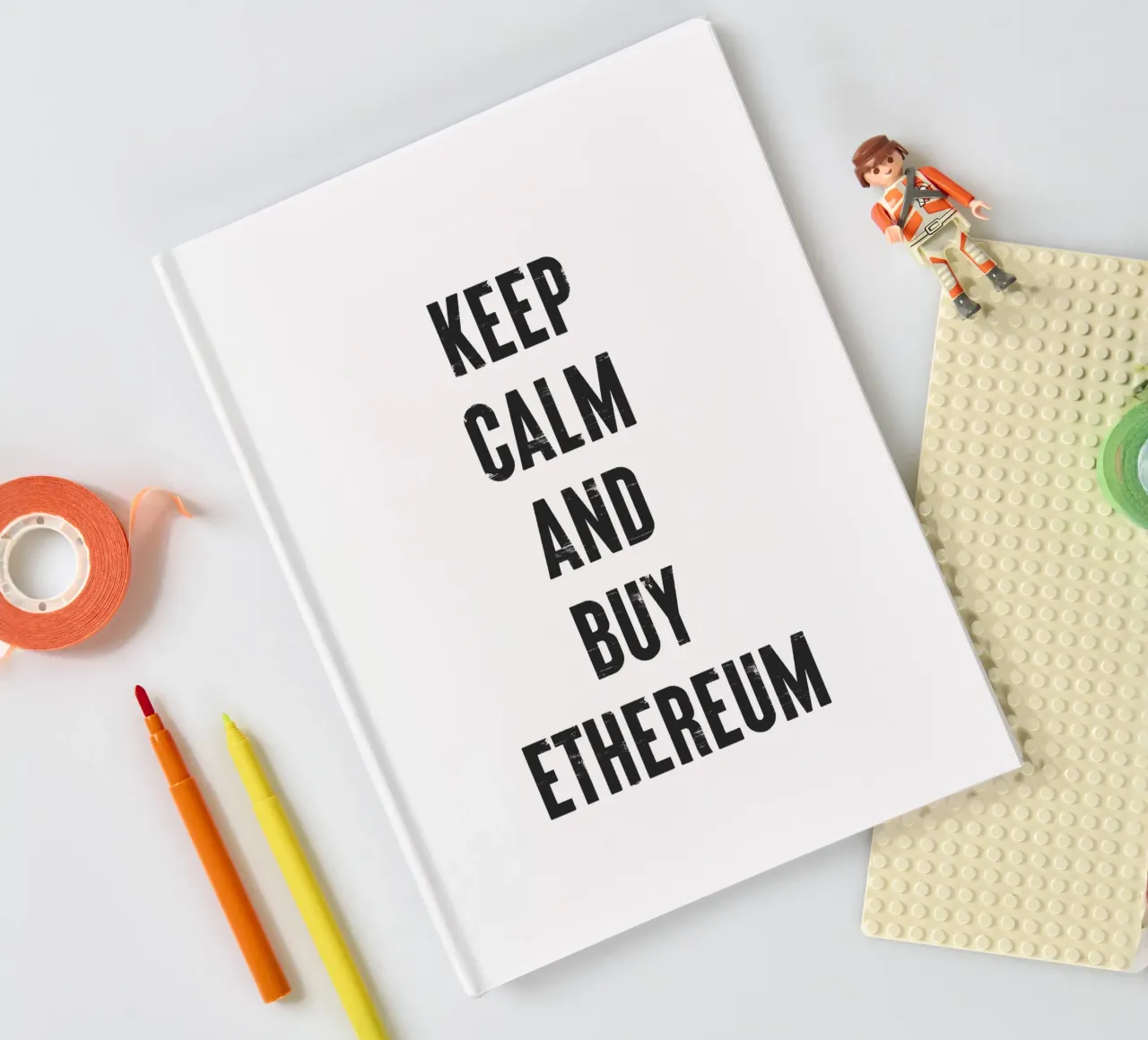 Keep calm and buy Ethereum notebook by Vintagrafica