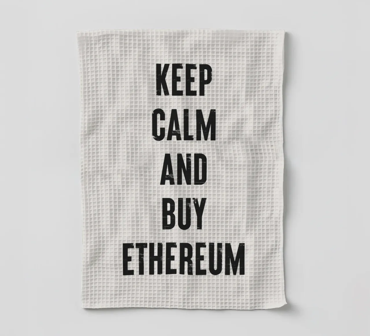 Mantenere la calma e acquistare Ethereum canovaccio da cucina da Vintagrafica