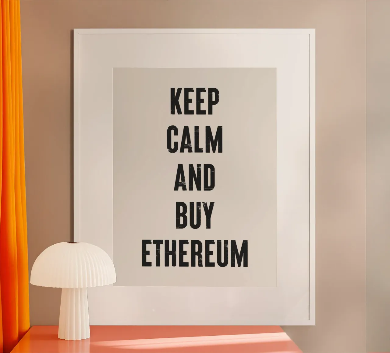 Mantenga la calma y compre Ethereum hahnemühle de Vintagrafica