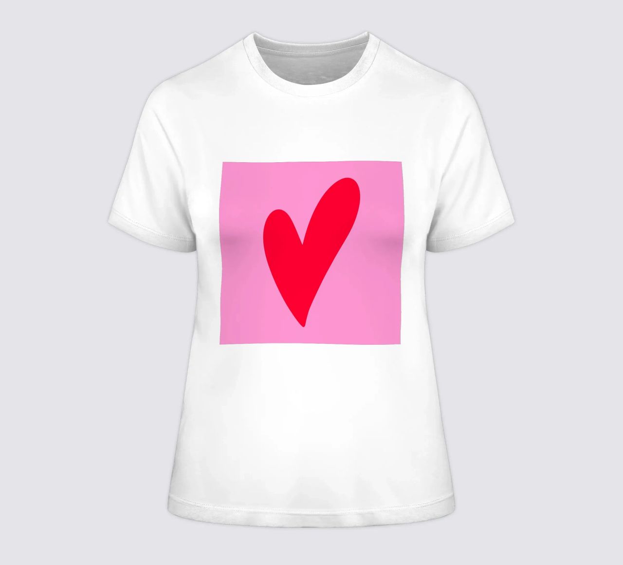 Minimaal hart dames t-shirt getailleerd van Wackapacka