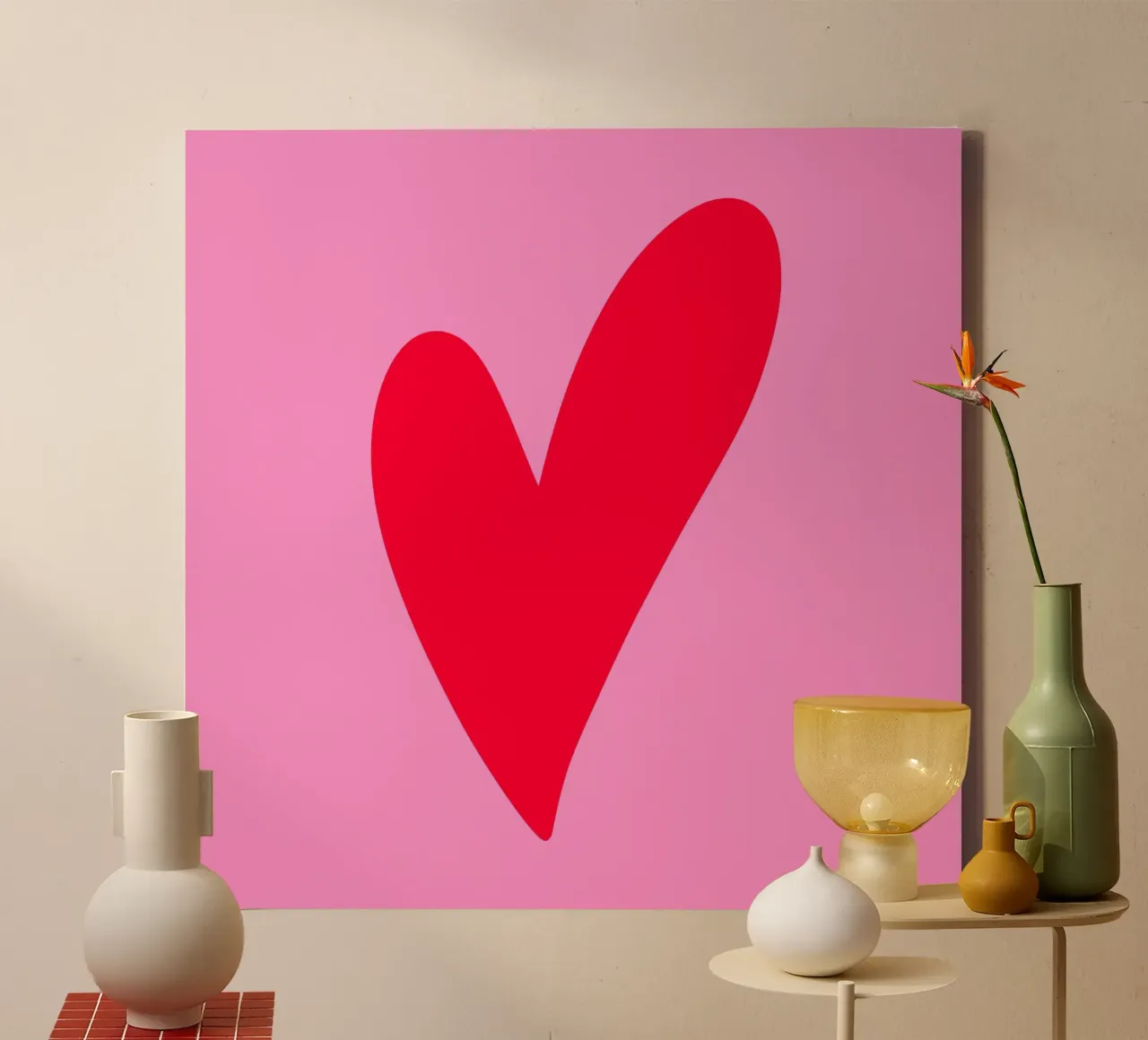 Cuore minimo tela con Cornice a cassetta da Wackapacka