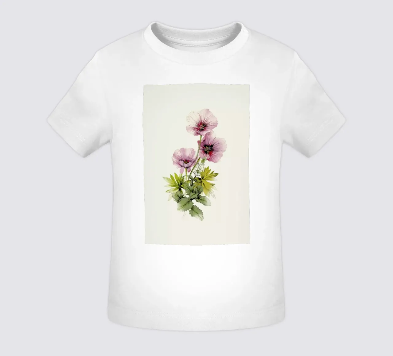 Geranium & Garden mint baby t-shirt by La Scarlatte