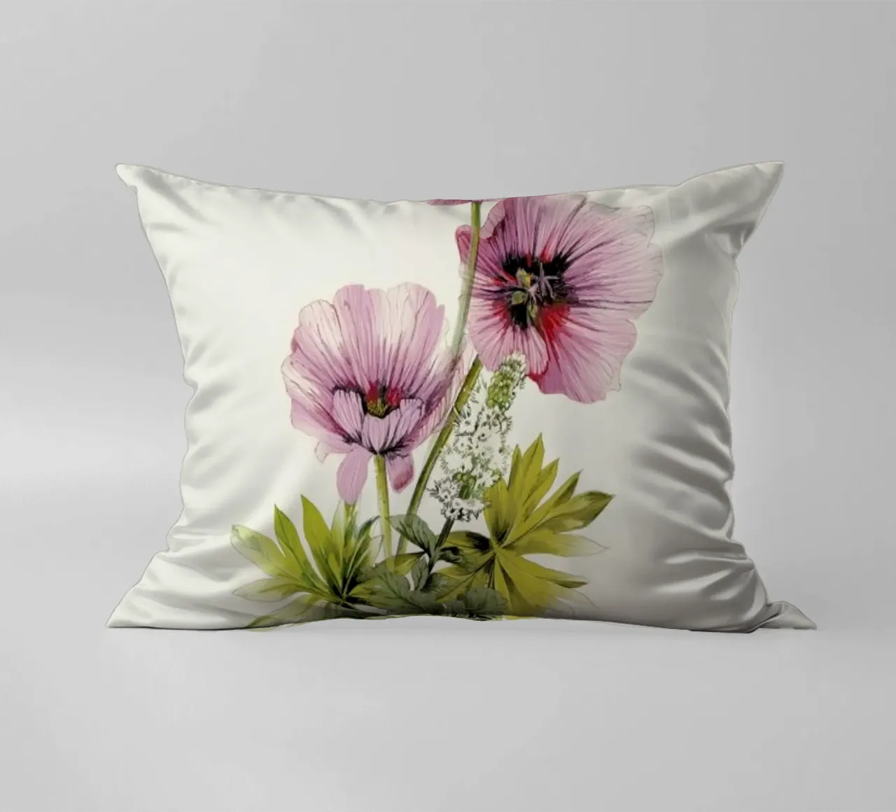 Geranium & Garden mint decorative cushion by La Scarlatte