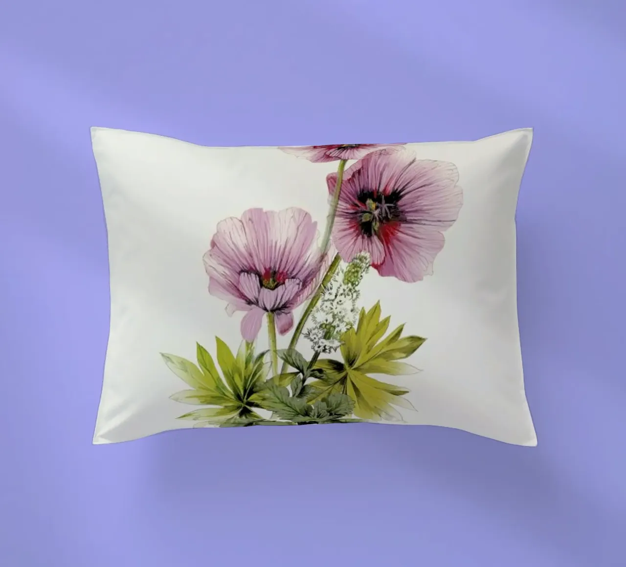 Geranium & Garden mint decorative cushion by La Scarlatte