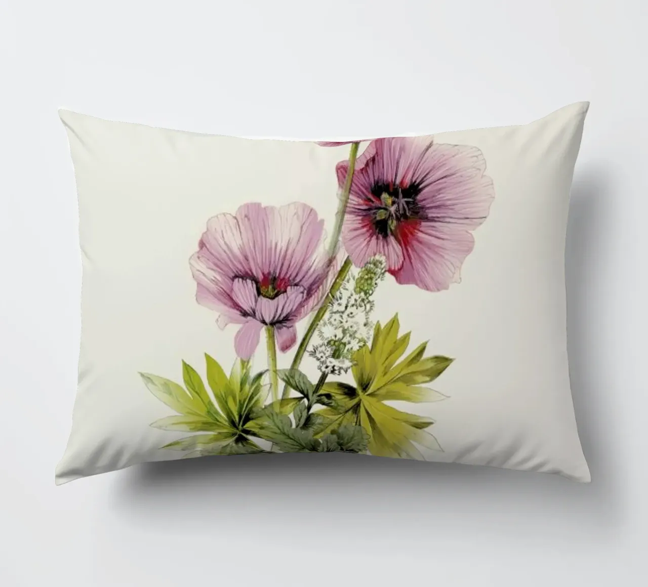 Geranium & Garden mint decorative cushion by La Scarlatte