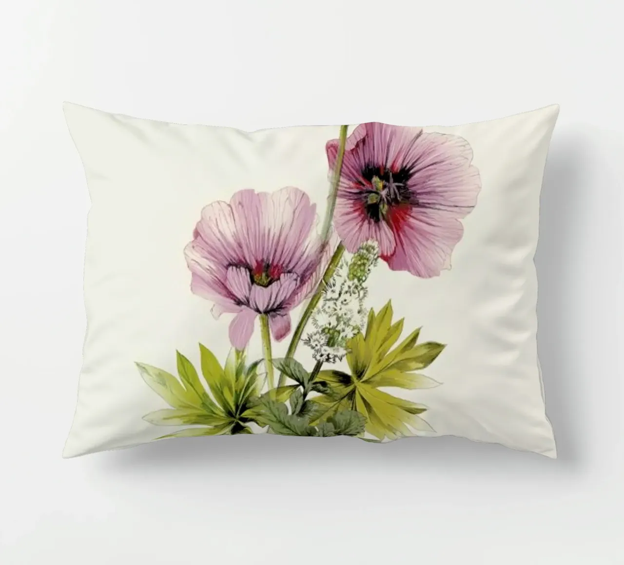 Geranium & Garden mint decorative cushion by La Scarlatte