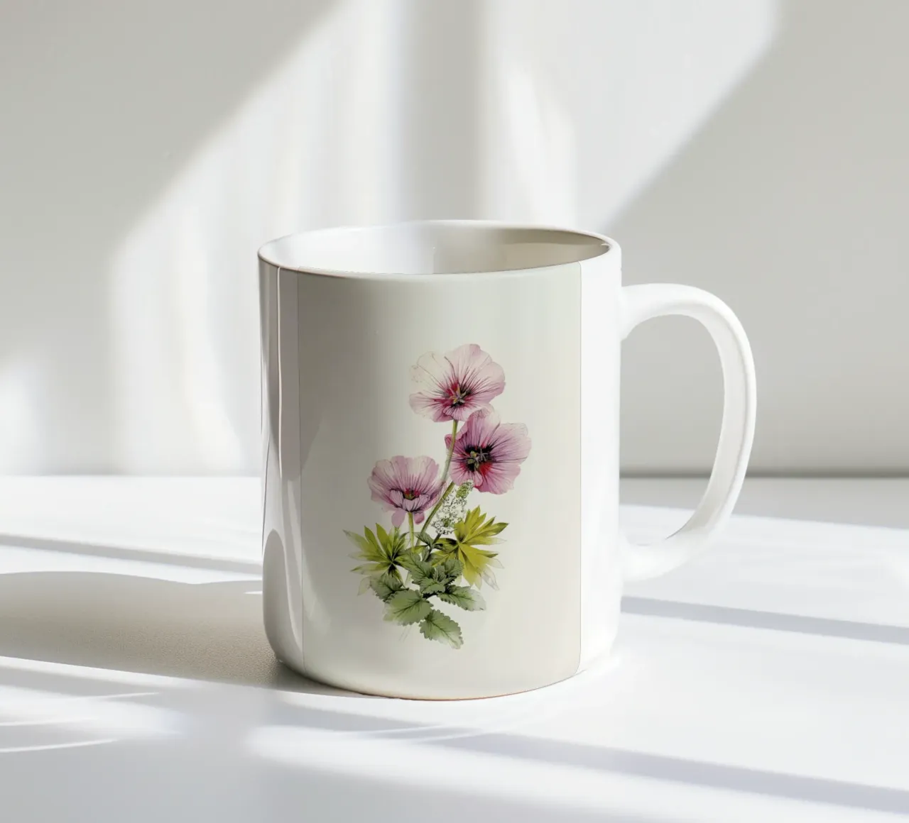 Geranium & Garden mint tazza in ceramica da La Scarlatte