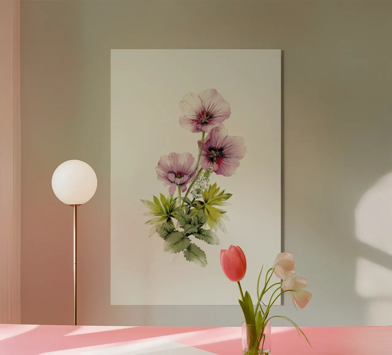 Geranium & Garden mint acrylic glass by La Scarlatte