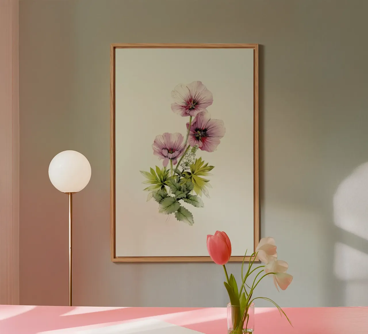 Geranium & Garden mint alu-dibond by La Scarlatte