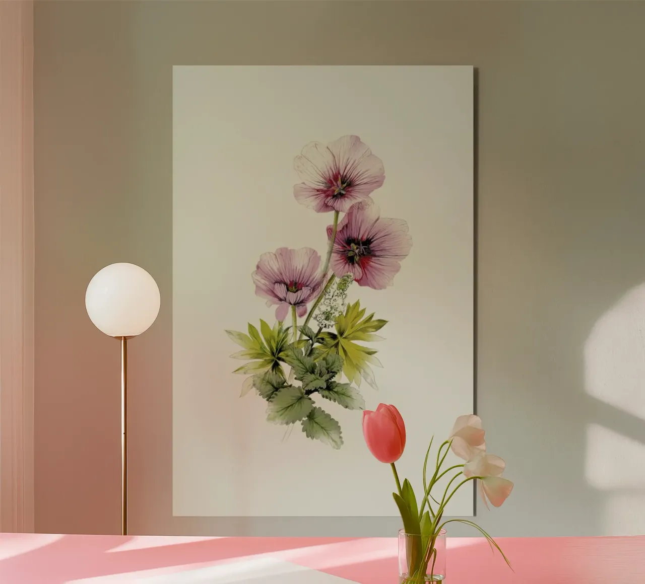 Geranium & Garden mint alu-dibond by La Scarlatte
