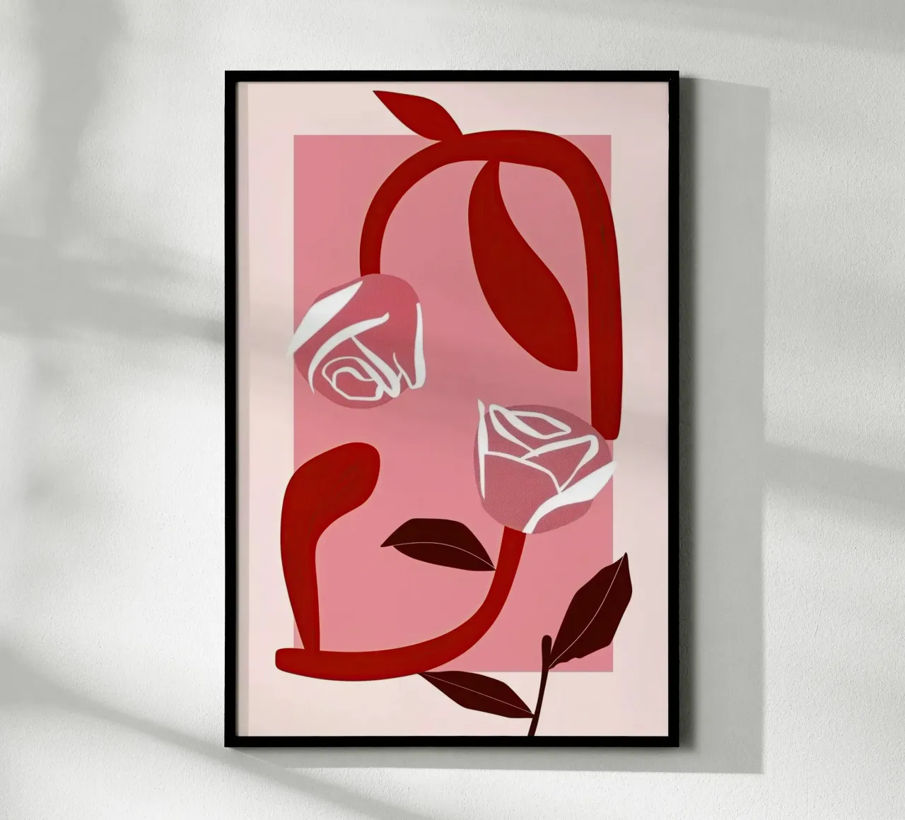 Two red roses | Floral embrace poster by Autofocus