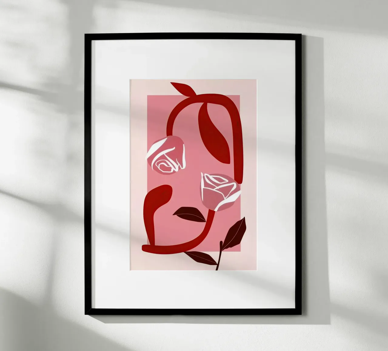 Two red roses | Floral embrace poster by Autofocus