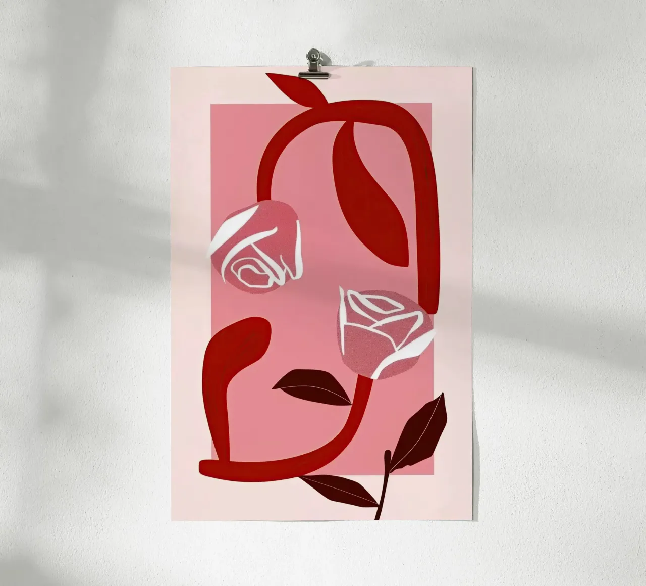 Two red roses | Floral embrace poster by Autofocus