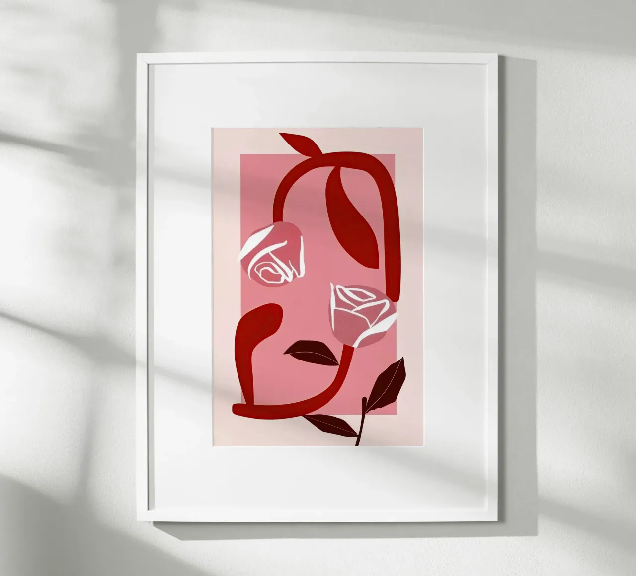 Two red roses | Floral embrace poster by Autofocus