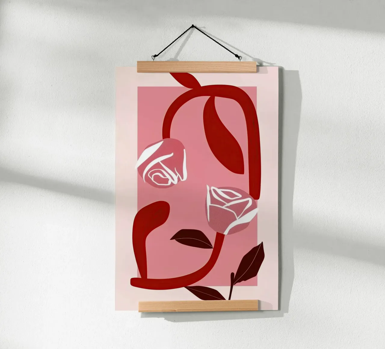 Two red roses | Floral embrace poster by Autofocus